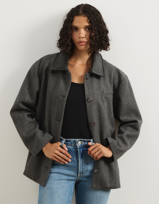 Atmos&Here - Sofia Herringbone Boxy Jacket