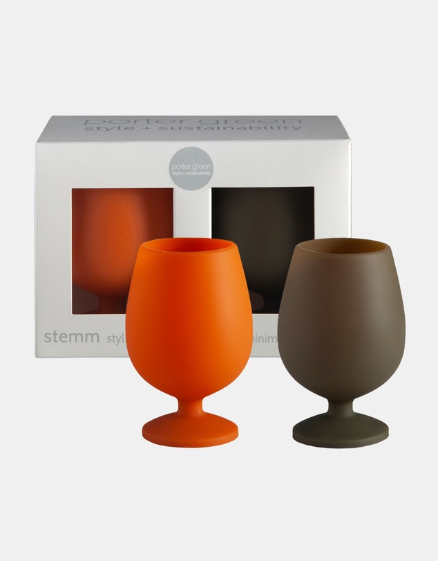 porter green - stemm | silicone unbreakable wine glasses