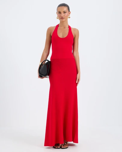 Calli - Janie Scoop Neck Knitted Maxi Dress