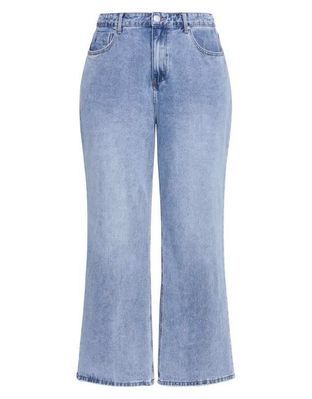 City Chic - Plus size Harley Fit Talia Wide Leg Jean - light wash