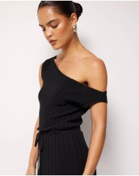 AERE - Odette Off Shoulder Knit Dress