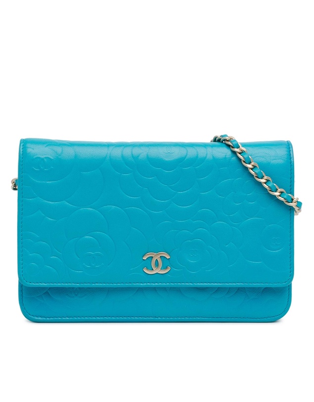 Pre-Loved by Azura Reborn - Pre-Loved Chanel Camelia Crossbody Wallet Turquoise