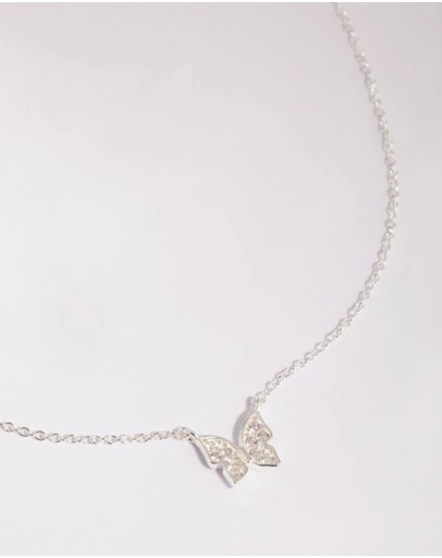 Lovisa - Sterling Silver Pave Butterfly Necklace