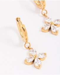 Lovisa - Gold Plated Surgical Steel Flower Huggie Hoop Earrings