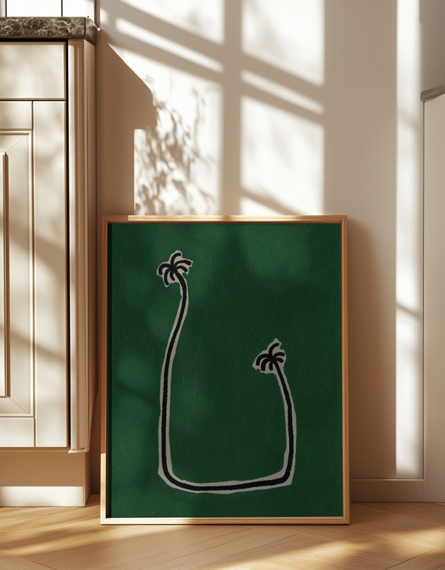 Olive et Oriel - Soul Bound - Green by Shatha Al Dafai Art Print