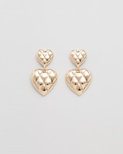 Quilted Heart Drop Earrings