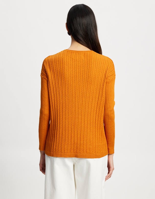 Lindsay Nicholas New York - V-Neck Cable Sweater