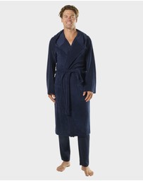Mitch Dowd - Mens Frenchie Hooded Robe - Navy