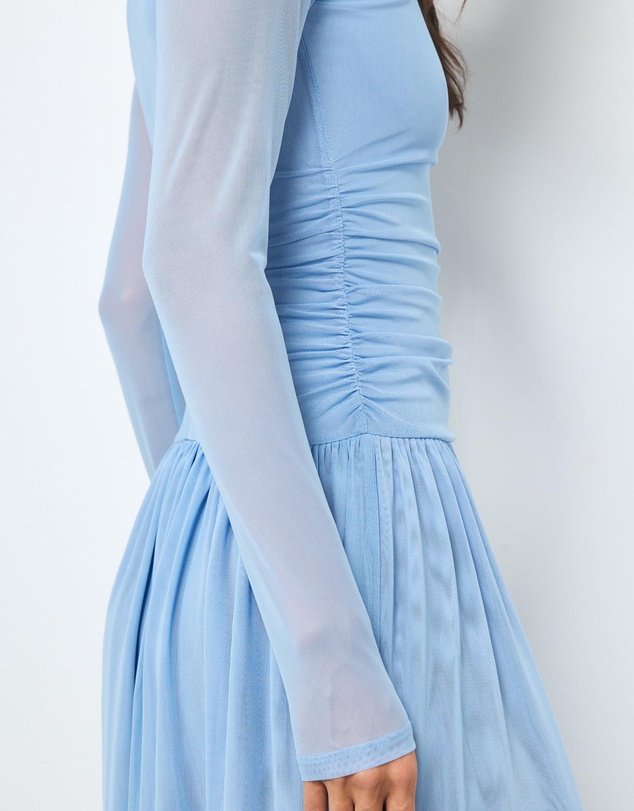 AERE - Lula Boat Neck Mesh Maxi Dress