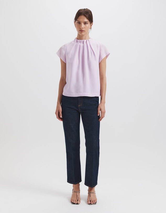 SABA - Willa High Neck Short Sleeve Top