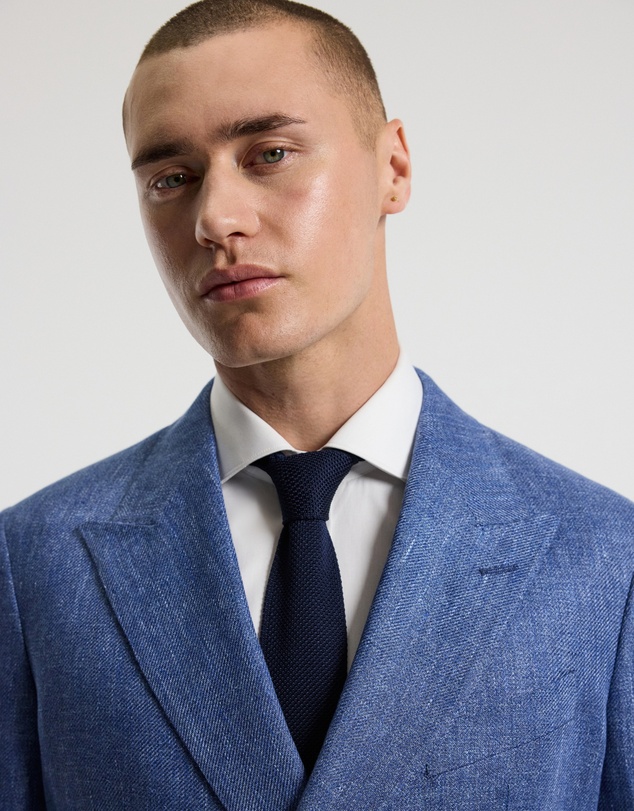 Calibre - Linen Lyocell Twill Double-Breasted Blazer Blue