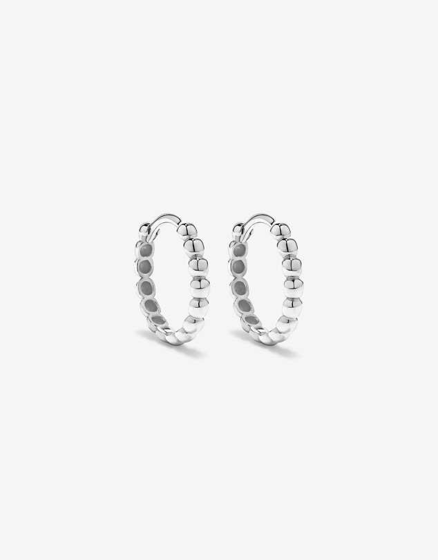Michael Hill - 13.5mm Large Beaded Huggie Earrings in Sterling Silver