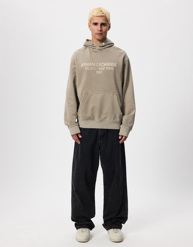 Armani Exchange - Brand Script Oversized Hooded Sweatshirt