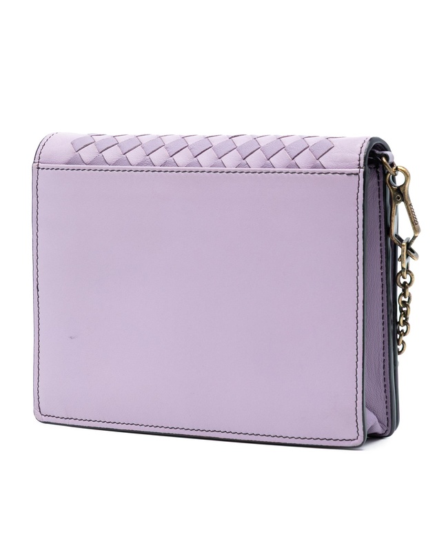 Pre-Loved by Azura Reborn - Pre-Loved Nappa Intrecciato Studded Wallet on Chain