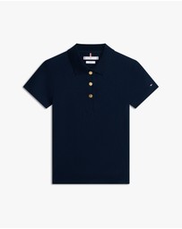 Tommy Hilfiger - Slim Fit Gold-Tone Button Polo Shirt