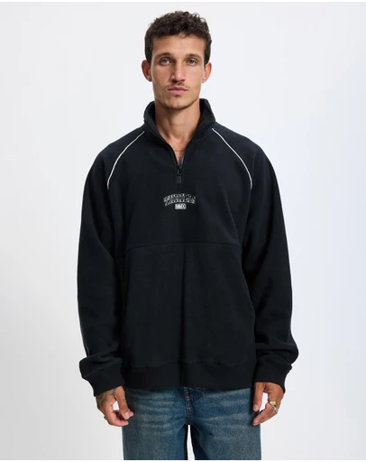 Thrills - Thrill Of Victory Raglan Quarter Zip Polar Fleece Sweat