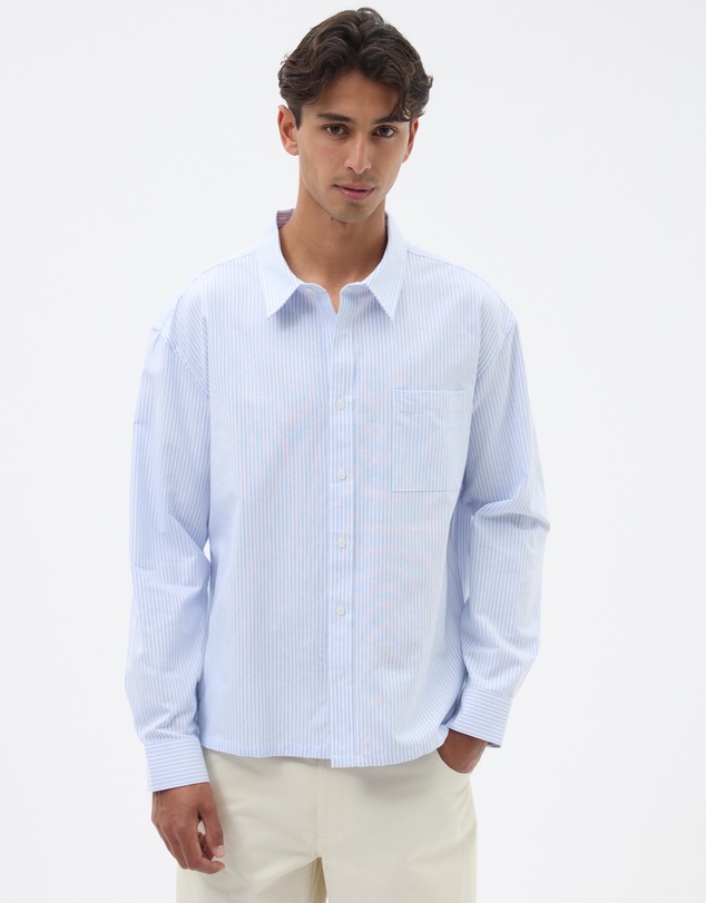 AERE - Boxy Stripe Oxford Shirt