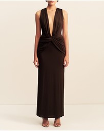 Shona Joy - Miro Sleeveless Plunged Maxi Dress