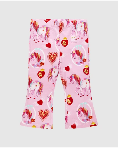 Rock Your Baby - Unicorn Hearts Baby Flare Legging