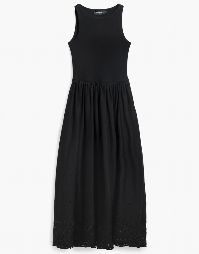 Desigual - Rib tank Dress with cotton Skirt