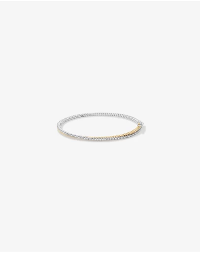 Michael Hill - Double twist bangle with .32 Carat TW Diamonds in Sterling Silver and 10kt Yellow Gold