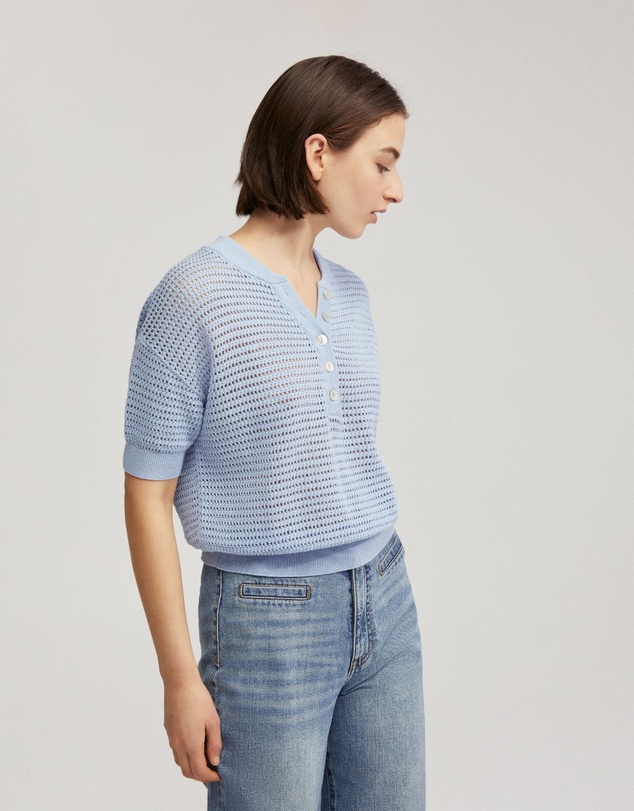 Oxford - Gita Knitted Button Top