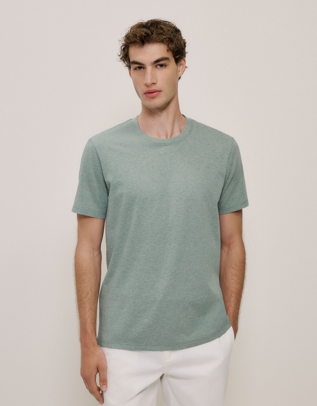 Trenery - Organically Grown Cotton Marle T-shirt in Sage Green