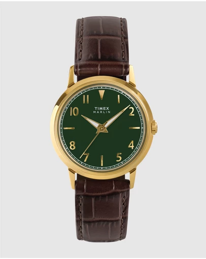 TIMEX - Marlin® Quartz 34mm Leather Strap Watch