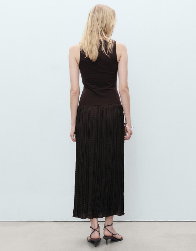 M.N.G - Parrot Combined-Fabric Long Dress