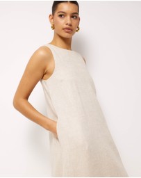 AERE - Maya Linen Relaxed Midi Dress