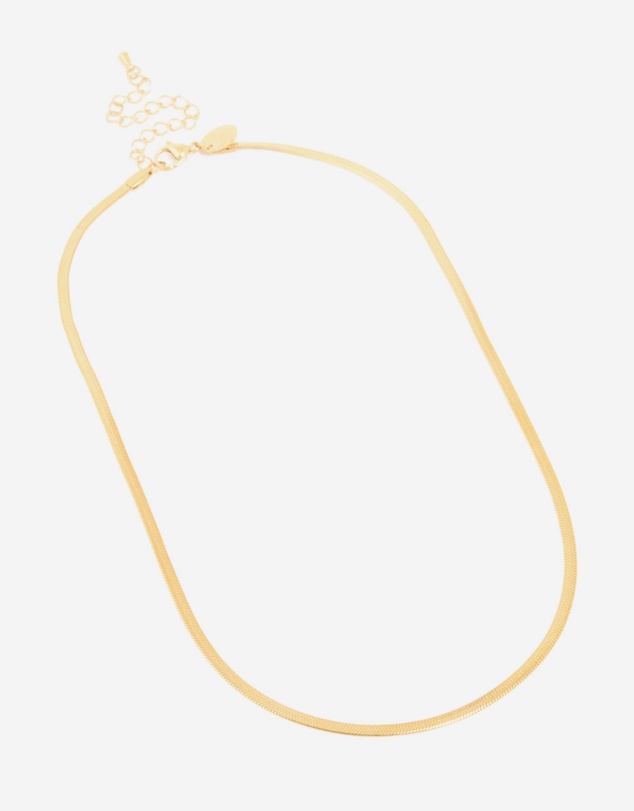 Lovisa - Waterproof Gold Plated Stainless Steel Fine Flat Snake Chain Necklace