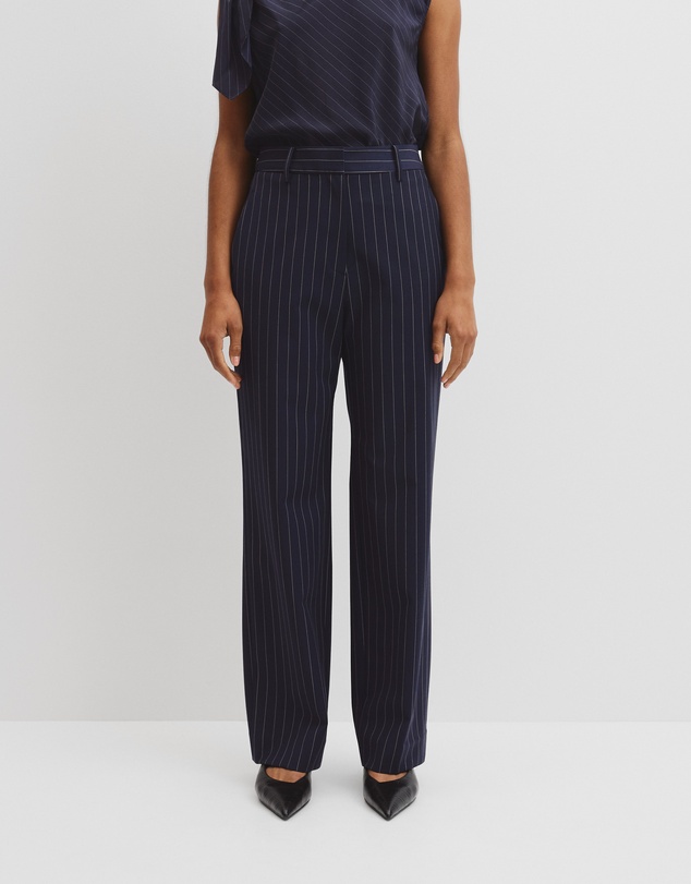Country Road - Wool Blend Tailored Straight Pinstripe Pant