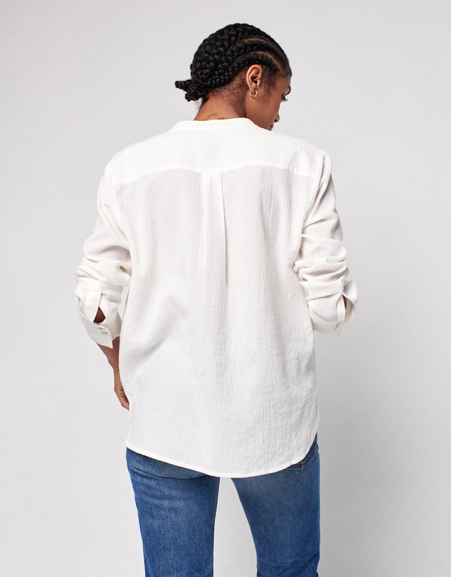 Faherty - Dream Organic Cotton Gauze Collarless Shirt