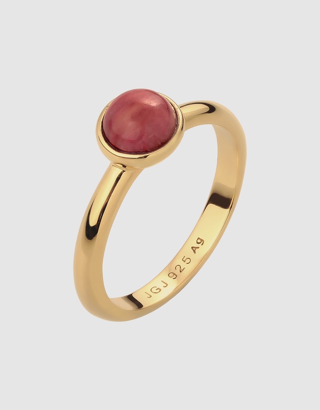 Elli Jewelry - Ring Agate 925 Sterling Silver Gold-Plated