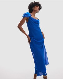 TOPSHOP - Flutter Sleeve Midi Occasion Dress
