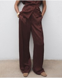 M.N.G - Straight-Leg Crinkled-Effect Trousers