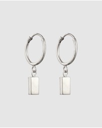 Elli Jewelry - Earrings Hoops Crystal Rectangle 925 Sterling Silver
