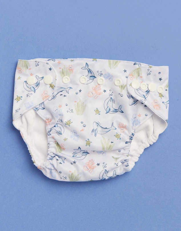 itti bitti - Reusable Swim Nappy + Small Double Pocket Wetbag - Neptune