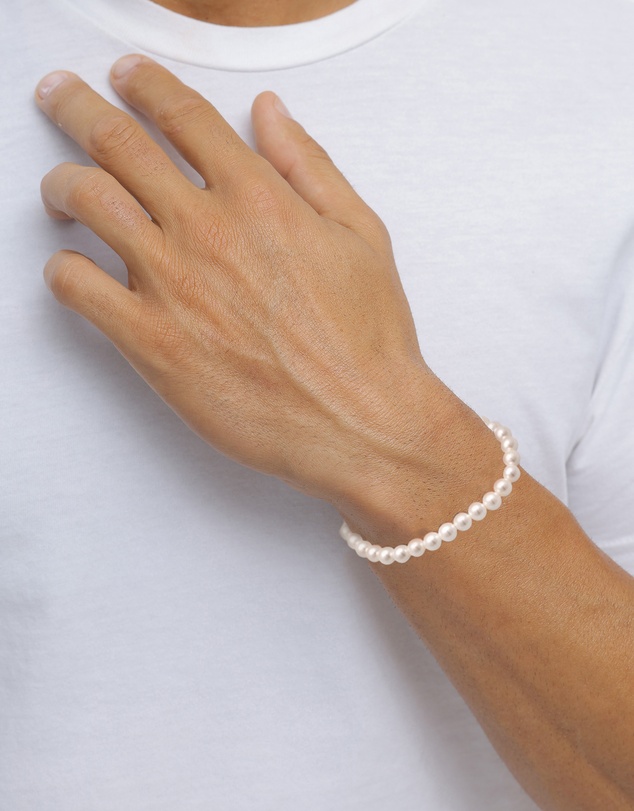 Kuzzoi - ICONIC EXCLUSIVE - Bracelet Trend Elegant with Shell Core Pearls in 925 Sterling Silver Gold Plated