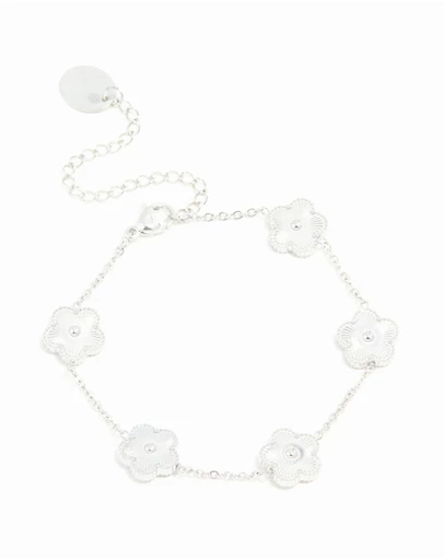 Lovisa - Waterproof Stainless Steel Flower Petals Charm Bracelet