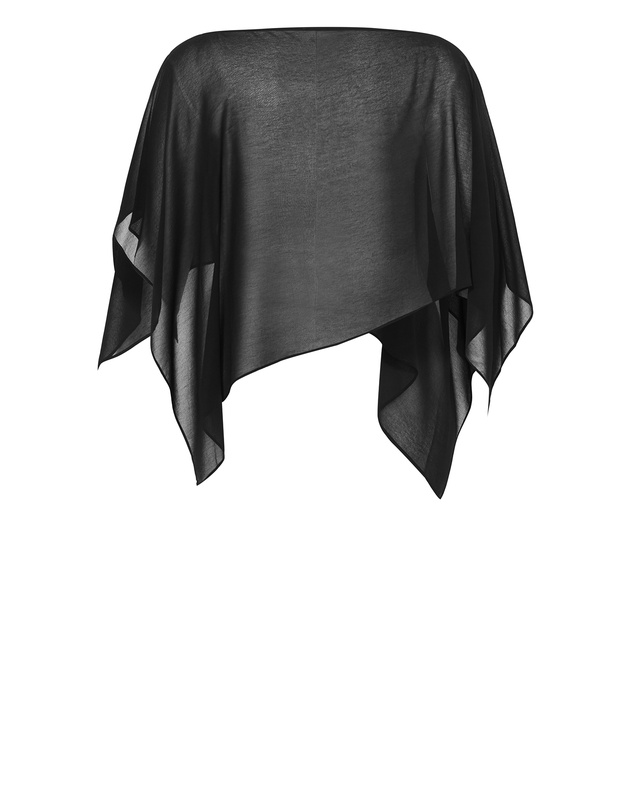City Chic - Plus size Sheer Chiffon Poncho - black
