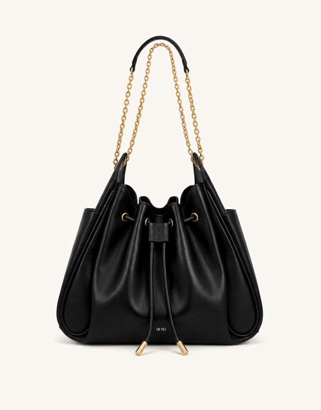 JW PEI - Rowan Ruched Drawstring Chain Bucket Bag