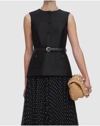 Self Portrait - Taffeta Polka Dot Midi Dress