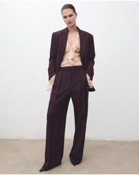 M.N.G - Wide-Leg Mid-Rise Pleated Trousers