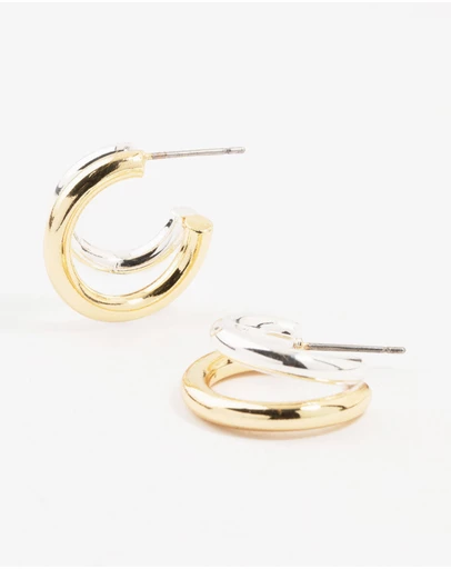 Lovisa - Mixed Metals Graduating Hoop Earrings
