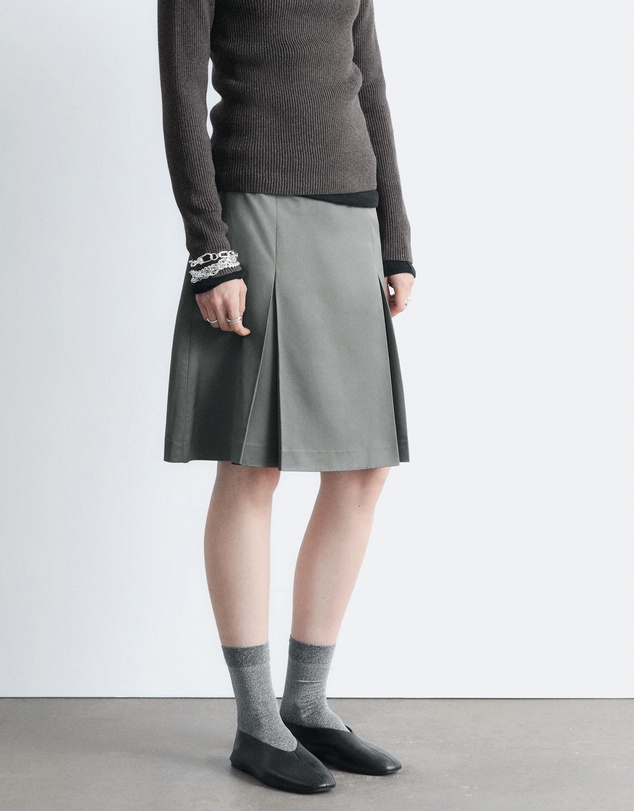 & Other Stories - Pleated Knee-Length Satin Skirt
