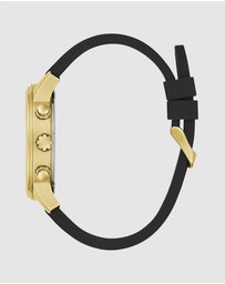 GUESS - Parker Gold 44mm Green Dial Black Silicone Strap