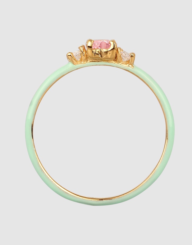 Elli Jewelry - Ring Crystal Heart 925 Sterling Silver Gold-Plated