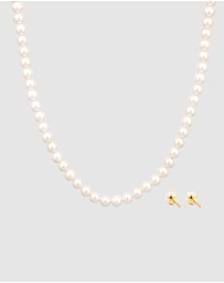 Elli Jewelry - Jewelry Set Classic Pearl 925 Sterling Silver Gold-Plated