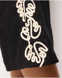 AERE - Quinn Embroidered Linen Mini Dress